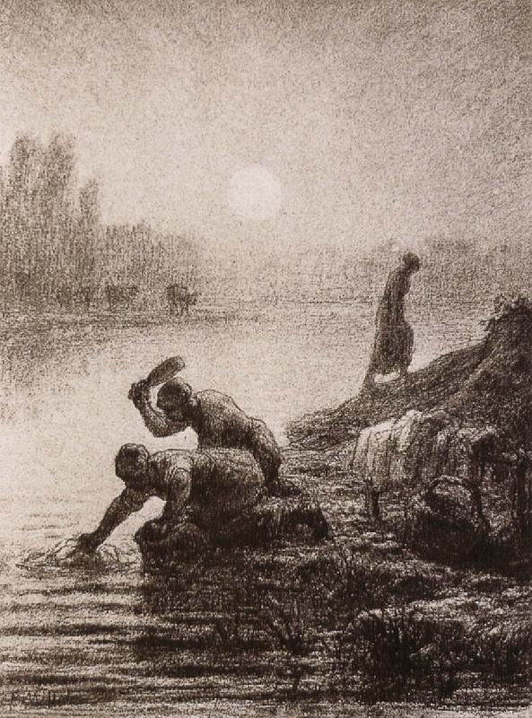 Jean Francois Millet Peasant washing the clothes China oil painting art